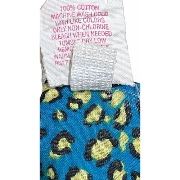 Xhilaration V-Neck Cheetah Leopard Animal Print‎ Swim Cover Up Blue Green Large - Picture 7 of 9